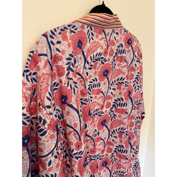 Vintage-Style Floral Cotton Kimono Robe – Size 12 - Picture 6 of 6